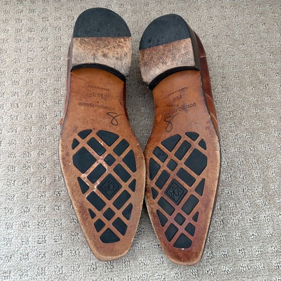 Donald J Pliner Italian Leather Penny Loafers Men‎ US 9.5M Brown Made in Italy